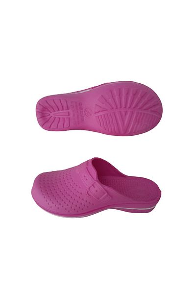 GEZER Unisex Ροζ-λευκές ριγέ παντόφλες μπάνιου