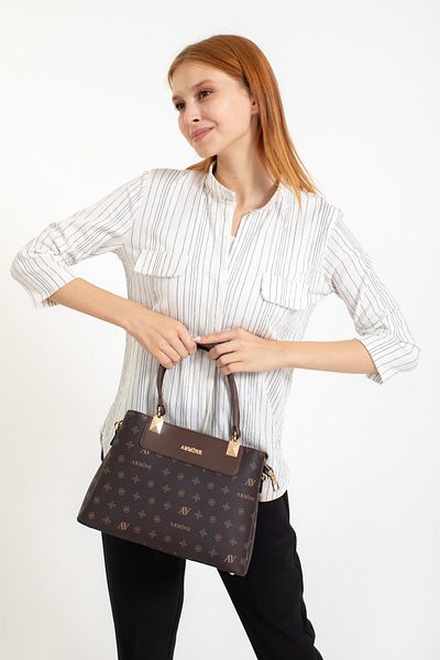 Armine 206 Printed Women's Handbag, Shoulder Bag Brown