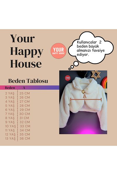 Your Happy House Bolero pentru copii din bumbac simplu, colecție exclusivă proiectată 2-9 ani