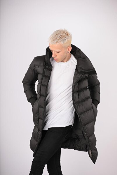 Oliggopol Ανδρικό Αδιάβροχο Μακρύ Μοντέλο Μαύρο Παλτό & Παλτό & Πάρκα