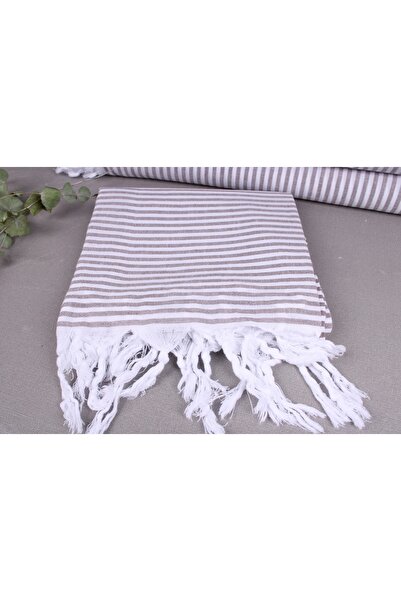 Kayra Export Pestemal Světle hnědý Pestemal do koupelny 100x160 cm Bavlněný Pestemal