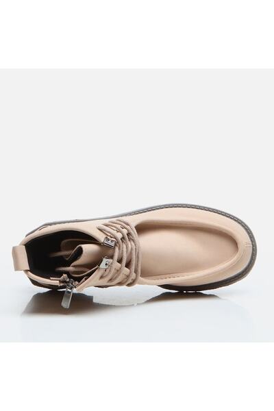 Hotiç Μπεζ Γυναικείες Flat Μποτάκια