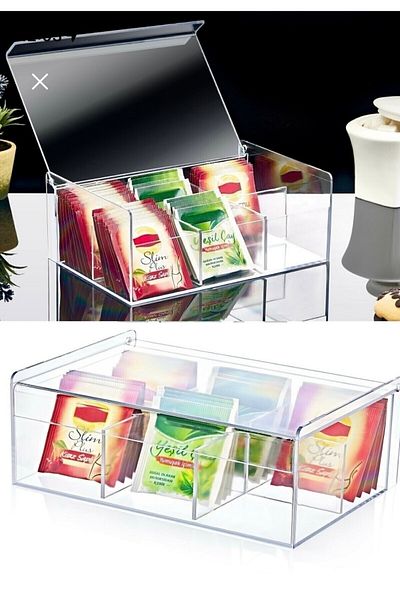 Kitchen Store 6-Compartment Bag with Lid Herbal Tea Storage Container - Tea Box