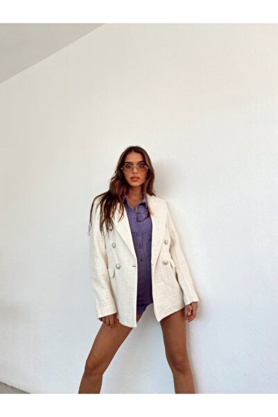 Çnru Dokulu Astarlı Orjinal Markanın Modeli Blazer Ceket