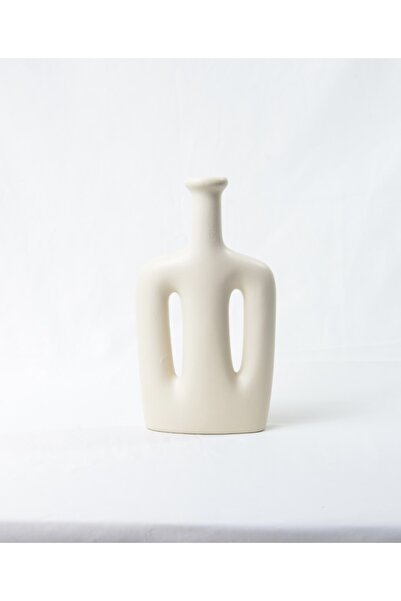 M&O HOME Lotus Seramik Vazo Bej