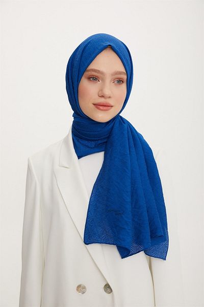 Armine Σάλι Cotton Star 3 με υφή - 570 - Saks Blue