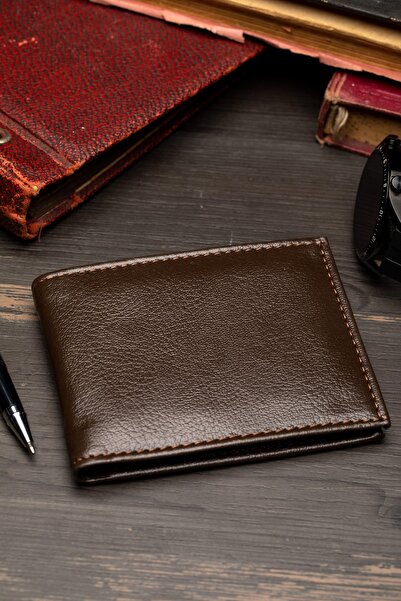 enderun محفظة جلدية بنية اللون ذات جودة عالية