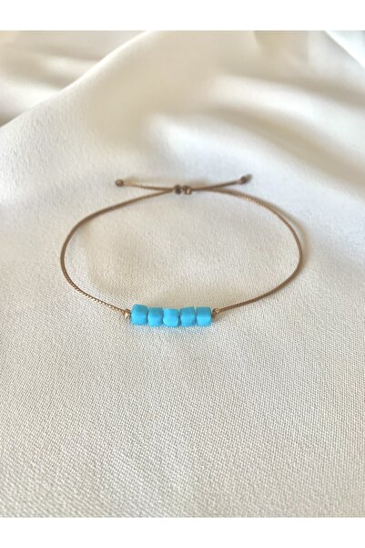 Atelier Çağla سوار حبل بني مكعب أزرق