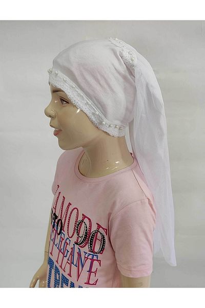 PAWWY Practical Lycra Scarf White Bonnet for Teenagers