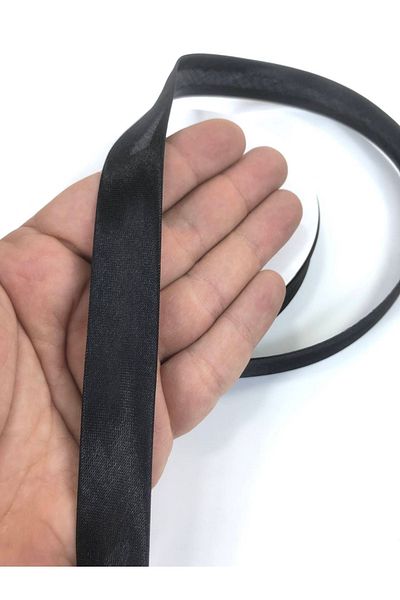 Hobigram Μαύρο Satin Biye 2 cm 1 Meter – Ειδικό Σχέδιο, Αξεσουάρ, Ποιοτική Παραγωγή, Εντυπωσιακό Στυλ – Κορδέλα