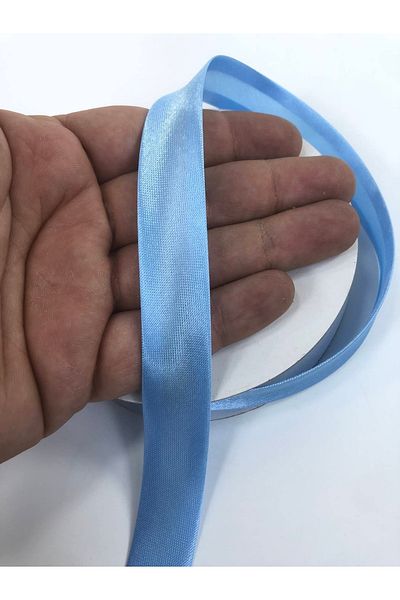 Hobigram Piele de satin albastru 2 cm 1 metru - Design special, accesorii, producție de calitate, stil atrăgător