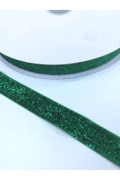 Hobigram Πράσινη Glitter Velvet Κορδέλα 2 εκ. Η τιμή είναι για 1 μέτρο – Κορδέλα, Κομψό Σχέδιο, Γυναικείο Αξεσουάρ