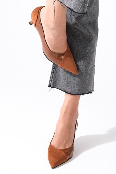 Mio Gusto Dámské semišové a lakované boty na podpatku Wendy Tan