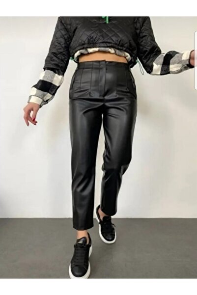 MİRVE BUTİK Δερμάτινο παντελόνι