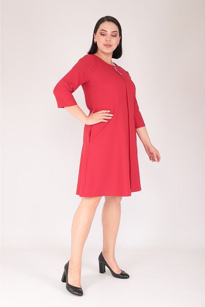 MODAPO Women's Strut Accessory Detailed Midi Plus Size Dress