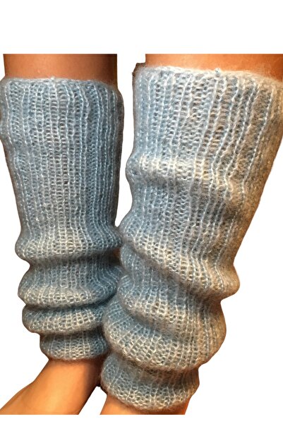 Işin Tasarım وسادة ركبة نسائية محبوكة يدويًا من الصوف باللون الأزرق