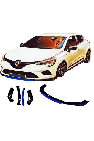 FTH GARAGE 4 Parça Renault Clio 4 - Ön Lip Kırmızı-sarı-mavi Dilli