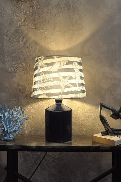 Qdec Ceramic Cube Vase Lampshade Navy Blue - Ocean