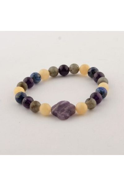 ALAVAN Sagittarius Natural Stone Bracelet, Lapis - Labradorite - Calcite - Amethyst