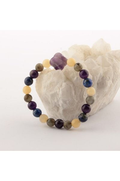 ALAVAN Sagittarius Natural Stone Bracelet, Lapis - Labradorite - Calcite - Amethyst