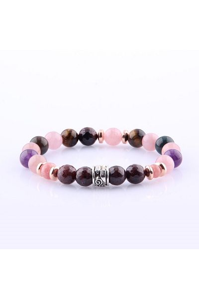 ALAVAN Scorpio Natural Stone Bracelet Pink Quartz - Garnet - Amethyst