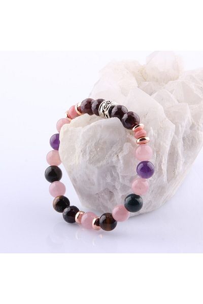 ALAVAN Scorpio Natural Stone Bracelet Pink Quartz - Garnet - Amethyst