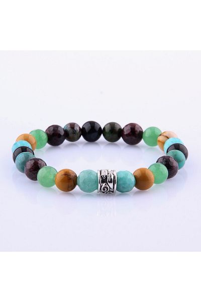 ALAVAN Virgo Natural Stone Bracelet, Amazonite - Jasper - Aventurine - Garnet - Eye Agate - Chrysocolla