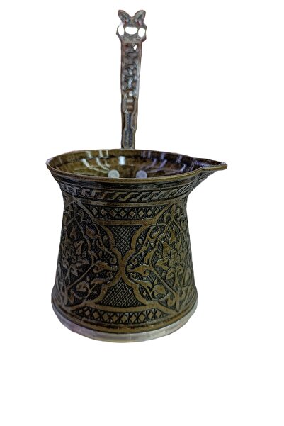 Genel Markalar Işlemeli Antik Bakır Cezve Büyük Boy 4 Kişilik