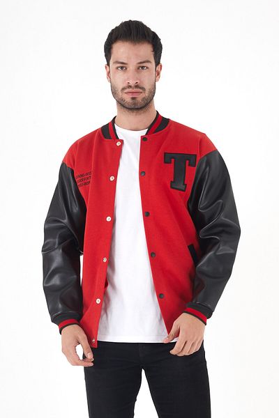 Sporting Men's Red Black Casual Cut College Coat