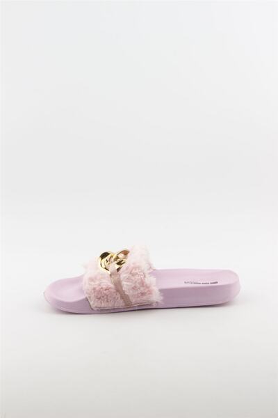 Esem Papuci de damă cu lanț cu blană