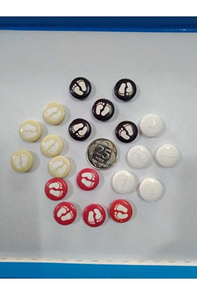 Genel Markalar Lazer Kesim Ayak Desen Bebek Giysi Düğmesi