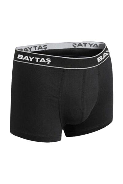 DeeAn Men's Black Plain Lycra Boxer Shorts 10 Pcs