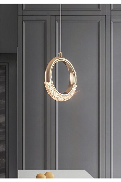 Fico Home Elegance Luxury Tasarım Modern Sarkıt Led Avize Gold Sarı Ledli Avize