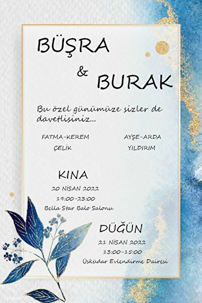 Belinay Düğün Davetiyesi 102 04 (1000 ADET)