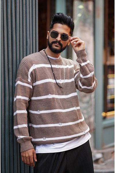 MFU collection Ανδρικό πουλόβερ Oversize Παχύ Πλεκτό