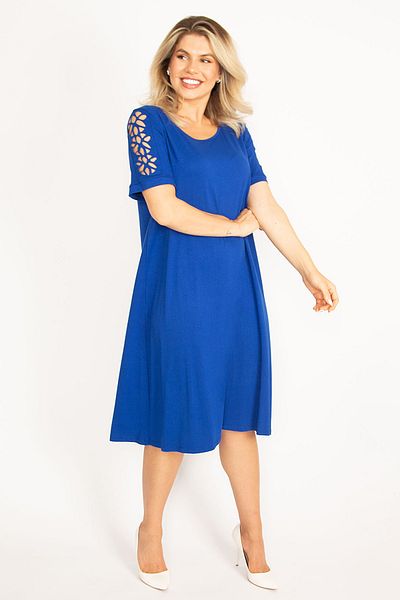 Şans Plus Size Dress - Navy blue - Shift