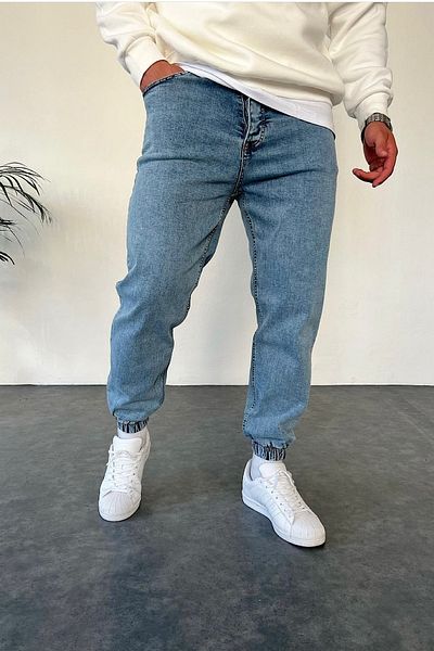 NO61 MAN Τζιν παντελόνι Jogger Elastic Acid Washed