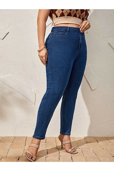 Livik Blugi Medium Blue Plus Slim Fit Tight