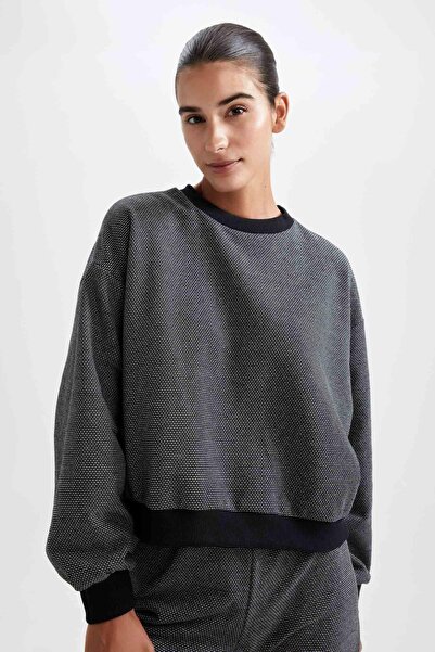 DeFacto Crew Neck Sweatshirt - Relaxed Fit