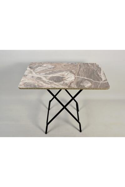 Güzelkan Katlanabilir Kırma Çalışma Masası Beyaz Mermer Desen Grilla 50x80 Katlanabilir Mutfak Masası