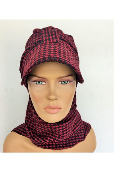 Vera Bonnet Ready Turban Alya Bonnet Red Goose Feet Knitwear Scarf Hat Neck Covering Hijab Women's Bonnet