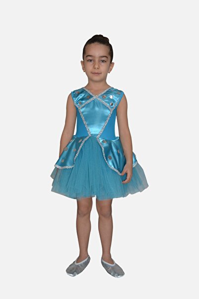 Saten Modern Dans Kostümü.tütü Elbise.
