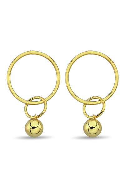 Argentum Concept Altın Kaplamalı 925 Ayar Gümüş Toplu Halka Küpe - K091201