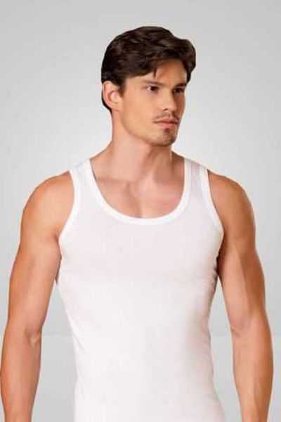 Berrak Men's Cotton Classic Strappy Tank Top - Elestan Lycra, Single Packaging 1030
