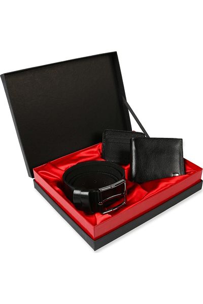matchbang Set de accesorii pentru bărbați, portofel, curea din piele naturală