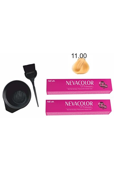Neva Color Tüp Boya 11.00 Extra Açık Platin Ekonomik 2'li Paket+boyama Seti