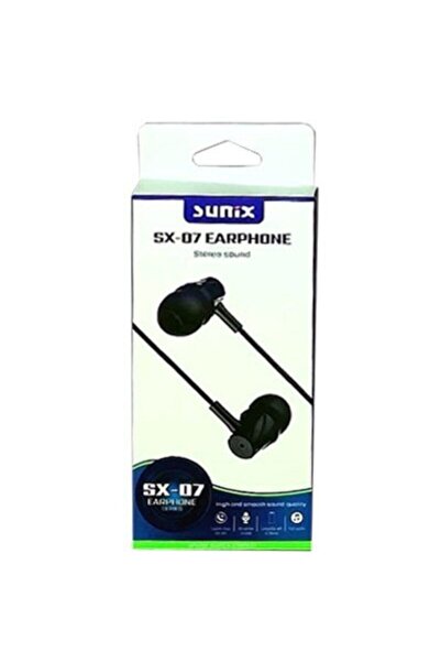 Sunix Siyah Sx-07 Kulakiçi Kulaklık Mikrofonlu