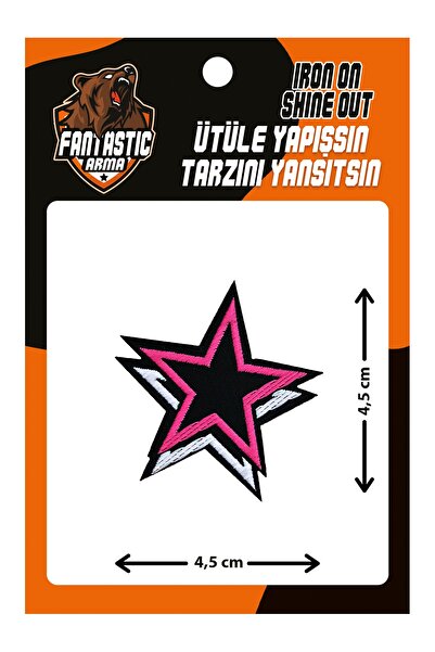 FANTASTIC Pachet de 10 plasturi de armare țesute adezive cu model de stea roz