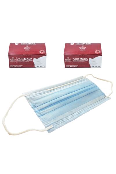 Medkaya 50 Adet Yetişkin Maske Mavi (3 Katlı - Sertifikalı - Full Ultrasonik ...