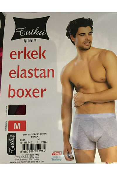 Tutku Ανδρικό Μαύρο 3 Πακέτο Lycra Boxer